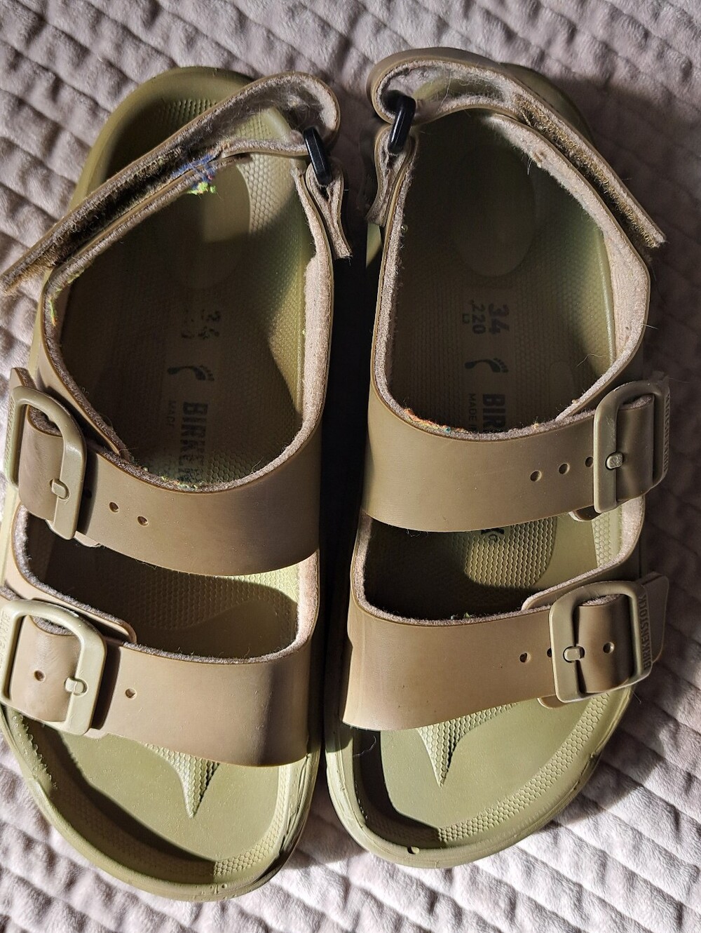 Birkenstock Kids Two-Strap Sandals in Olive